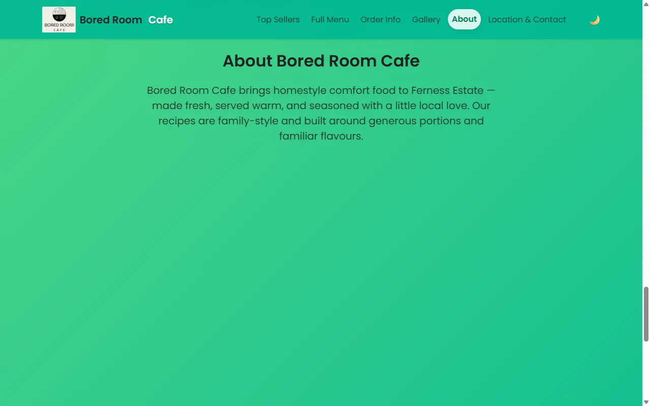 Bored Room Cafe — about page