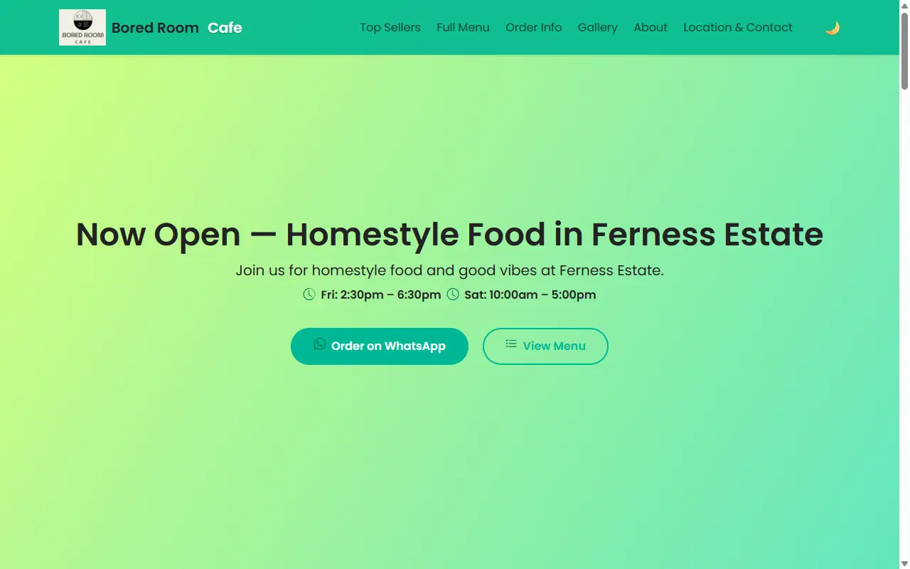 Bored Room Cafe — homepage