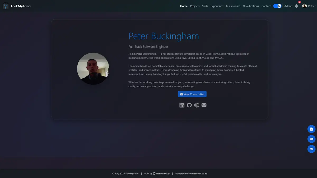 Public portfolio view
