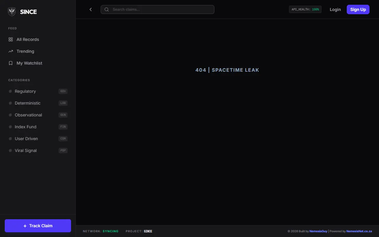Since — registration page