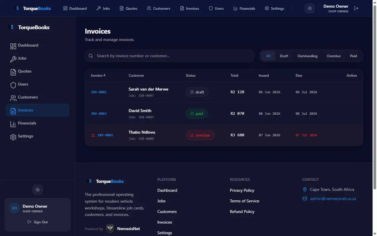 TorqueBooks — invoicing and payments